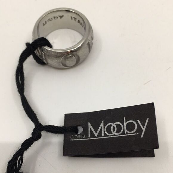 MOOBY AMORE silver tone textured chunky ring Sz 6.75 - Picture 6 of 16
